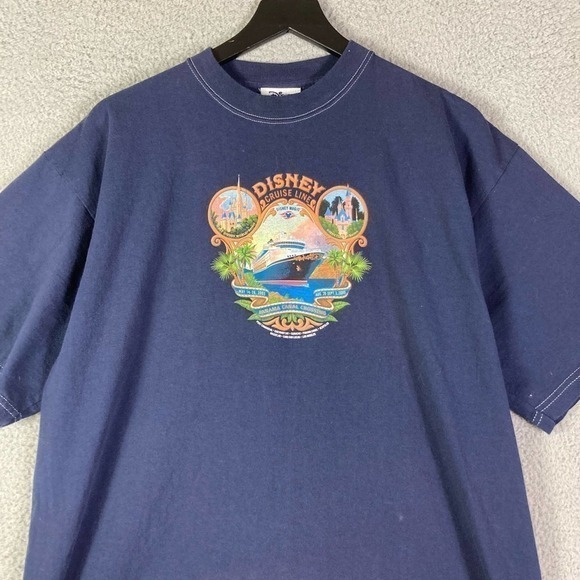 2005 Disney Cruise Line Shirt‎ Panama Canal Crossing Rare DCL Adult Blue Size XL - Picture 2 of 11